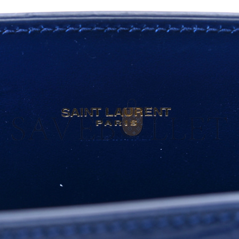 YSL BLUE CROC EMBOSSED LEATHER NANO CLASSIC SAC DE JOUR TOTE 392035DND1N4150 (22*18*10.5cm)